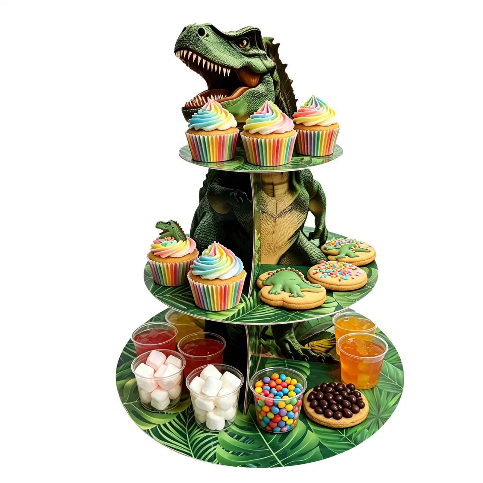 Home Bar Set - Cupcake Stand 3 Laags Dinosaurusvormige Displayhouder