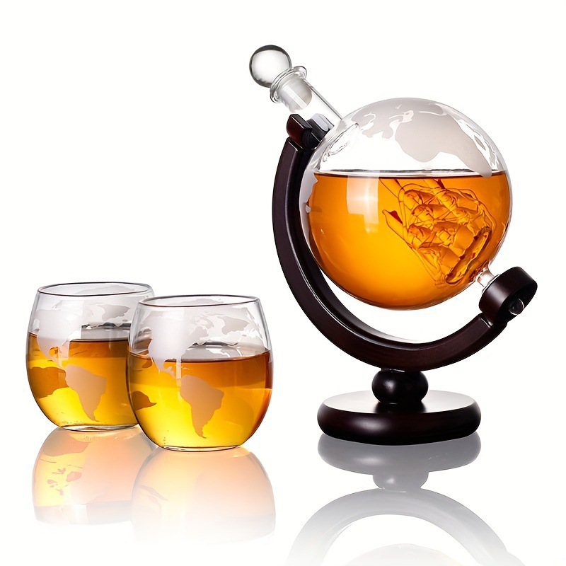 Decanter Globe Set - Wereldbolvormige whiskydispenser met kaart, wijnset cadeau