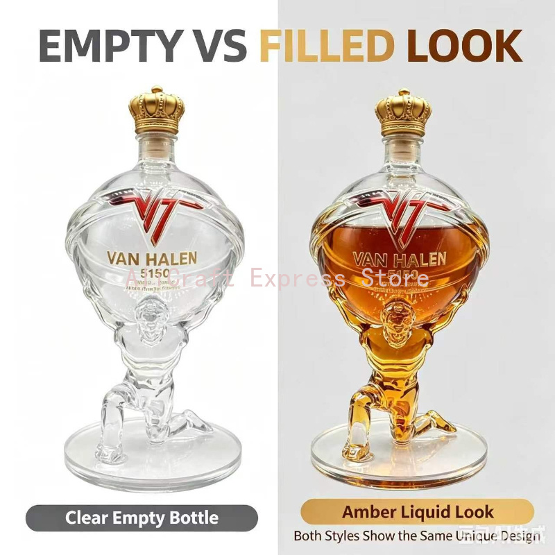 Decanter Globe Set - Van Halen 5150 thema-aardbol glazen fles,