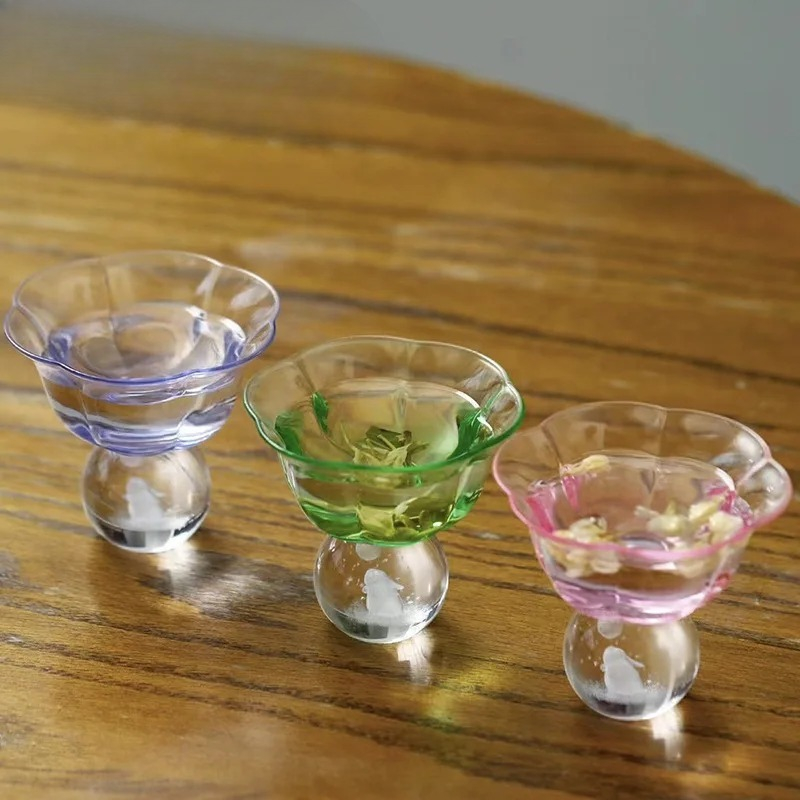 Highball Glass Set - 95ml Boutique Kristallen Glazen Bloemenvormige Theekop