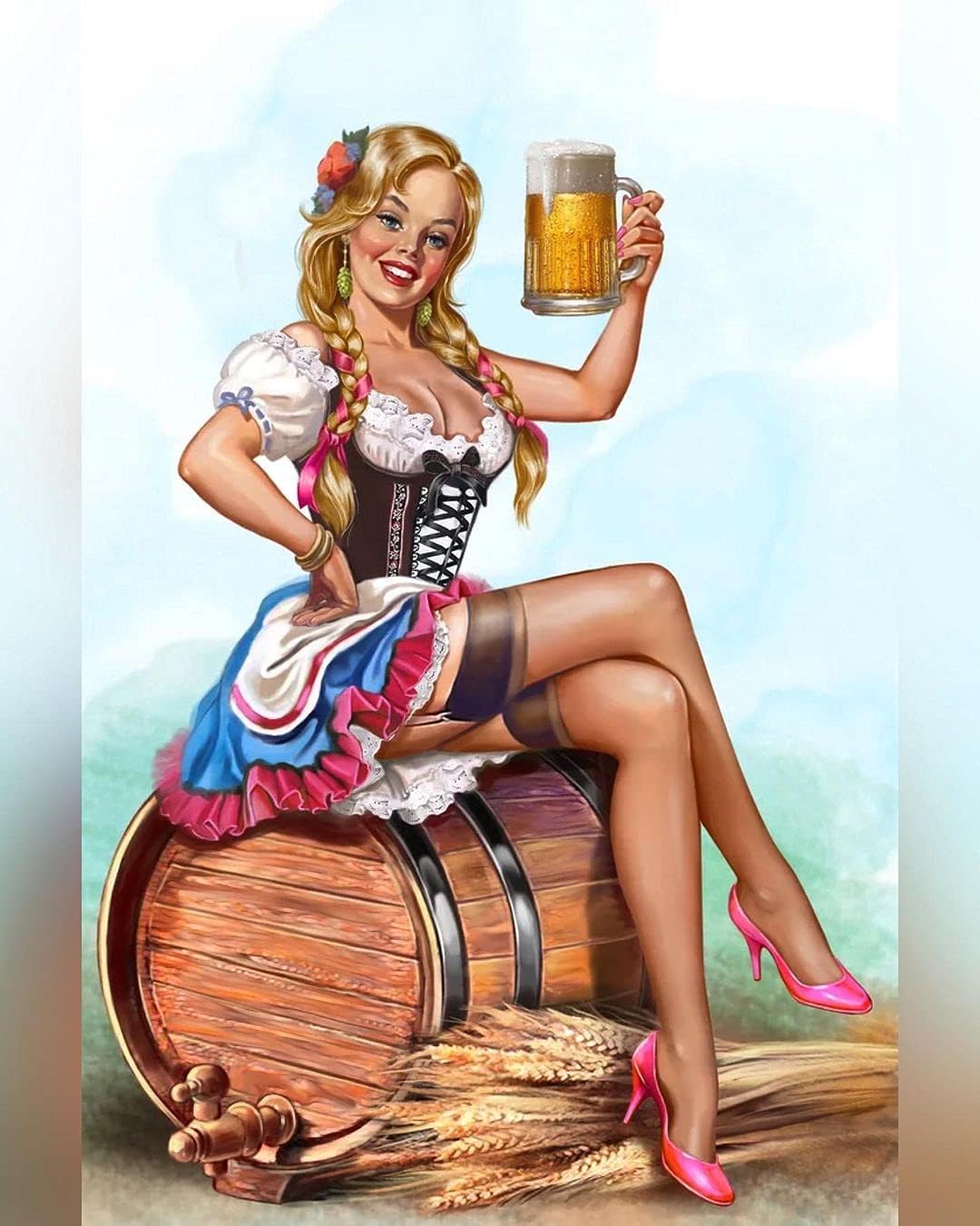 Home Bar And Coffee - Barrel Pin Up Girl Wheat Beer