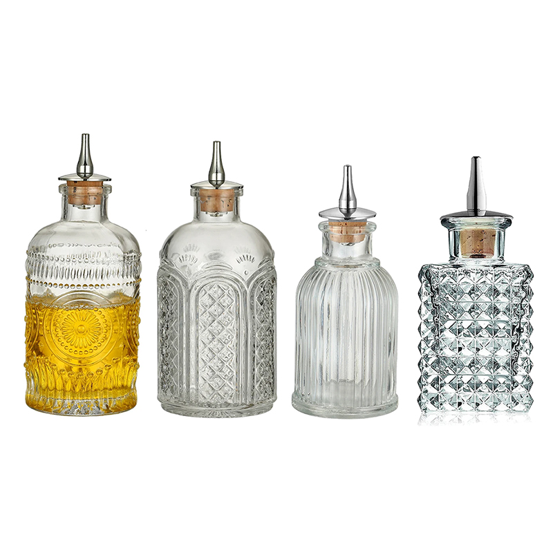 Bitters Bottle Set - Vintage Cocktail Bitters Fles met Dasher