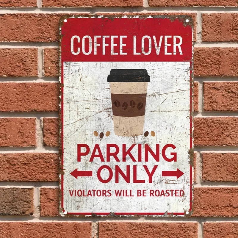 Home Bar And Coffee - Kamerdecoratie Koffieliefhebber Alleen Parkeren Metalen Tin