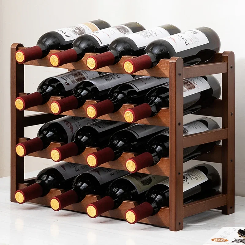 Home Bar And Cabinet - Houder Bar & Wijnkasten Rek Massief