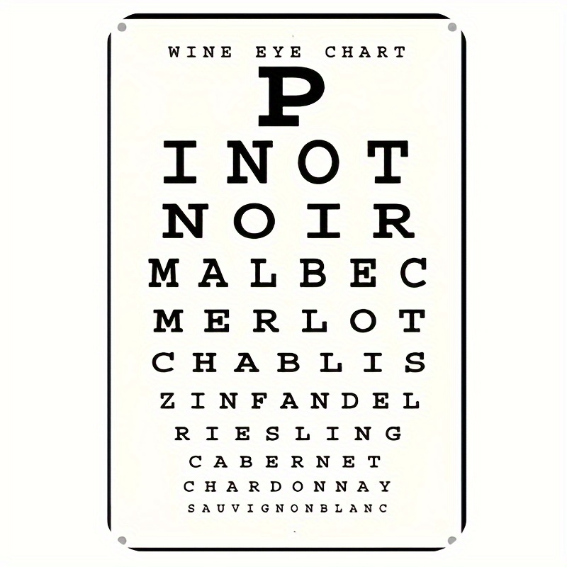 Home Bar And Kitchen - Vintage Wine Eye Chart metalen bord
