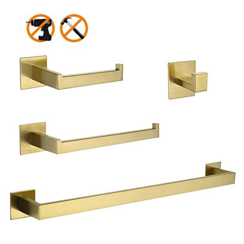 Home Bar Set - 304 roestvrijstalen 4-delige gouden badkameraccessoireset inclusief