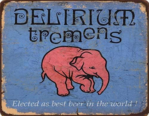 Home Bar And Coffee - Tinbord met 'Delirium Tremens' vintage stijl,