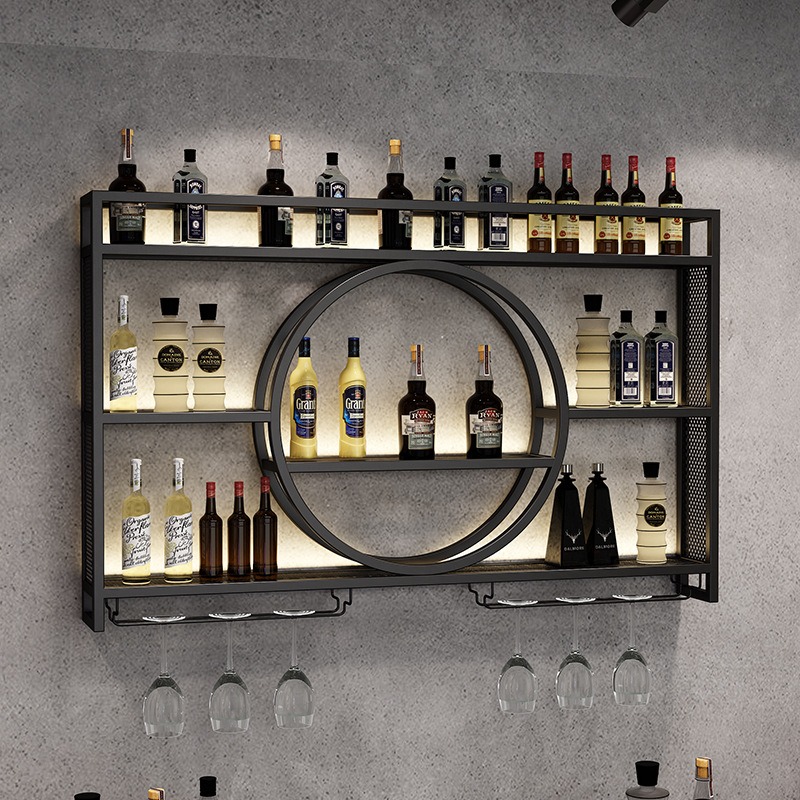 Home Bar And Cabinet - Wandgemonteerde wijnrek, barrek, wijnpresentatie rek voor