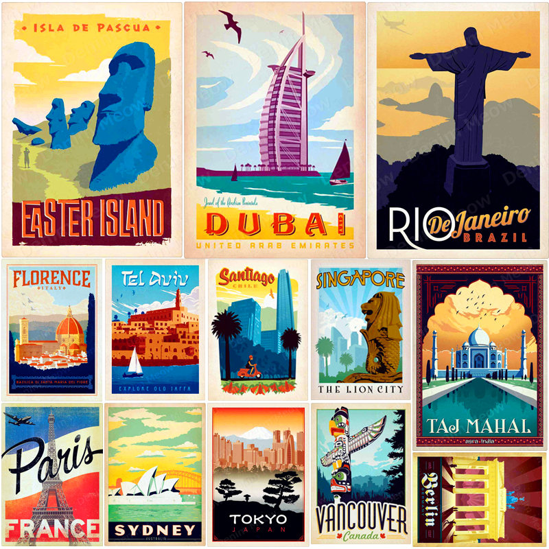 Home Bar Sydney - Singapore Sydney Berlijn Metalen Borden Reizen