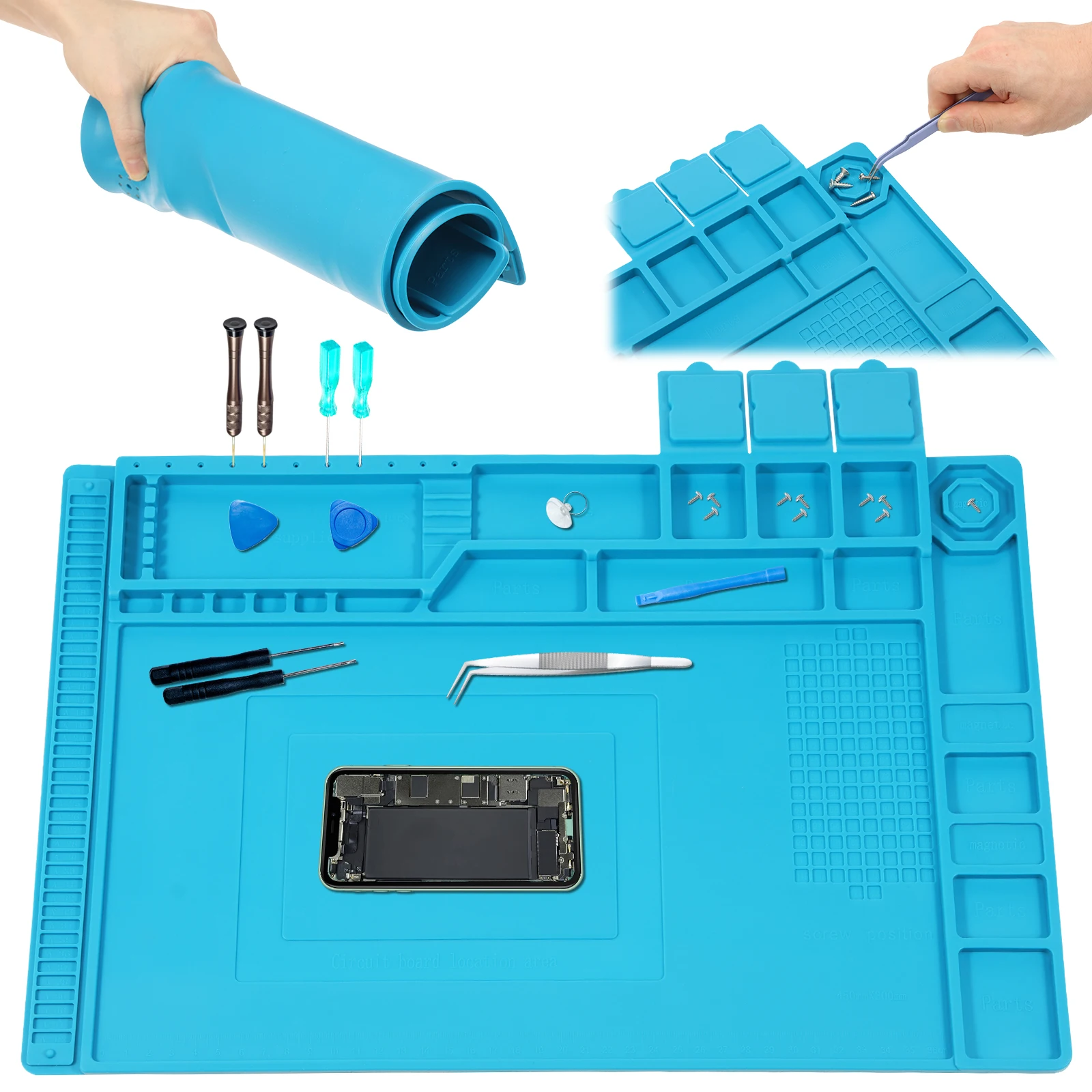 Bar Mat Rubber - 45x30cm siliconen soldeermat hittebestendig groot antistatisch
