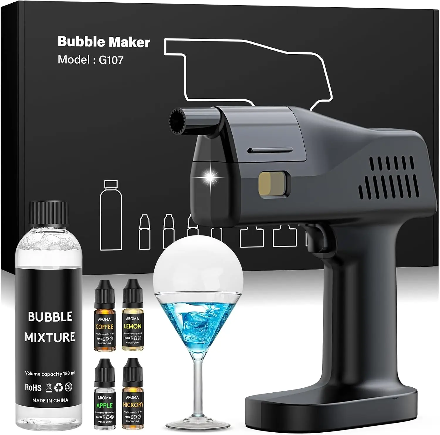 Smoking Gun Kit - Elektrische Cocktail Rookbelletjes Pistool Set |
