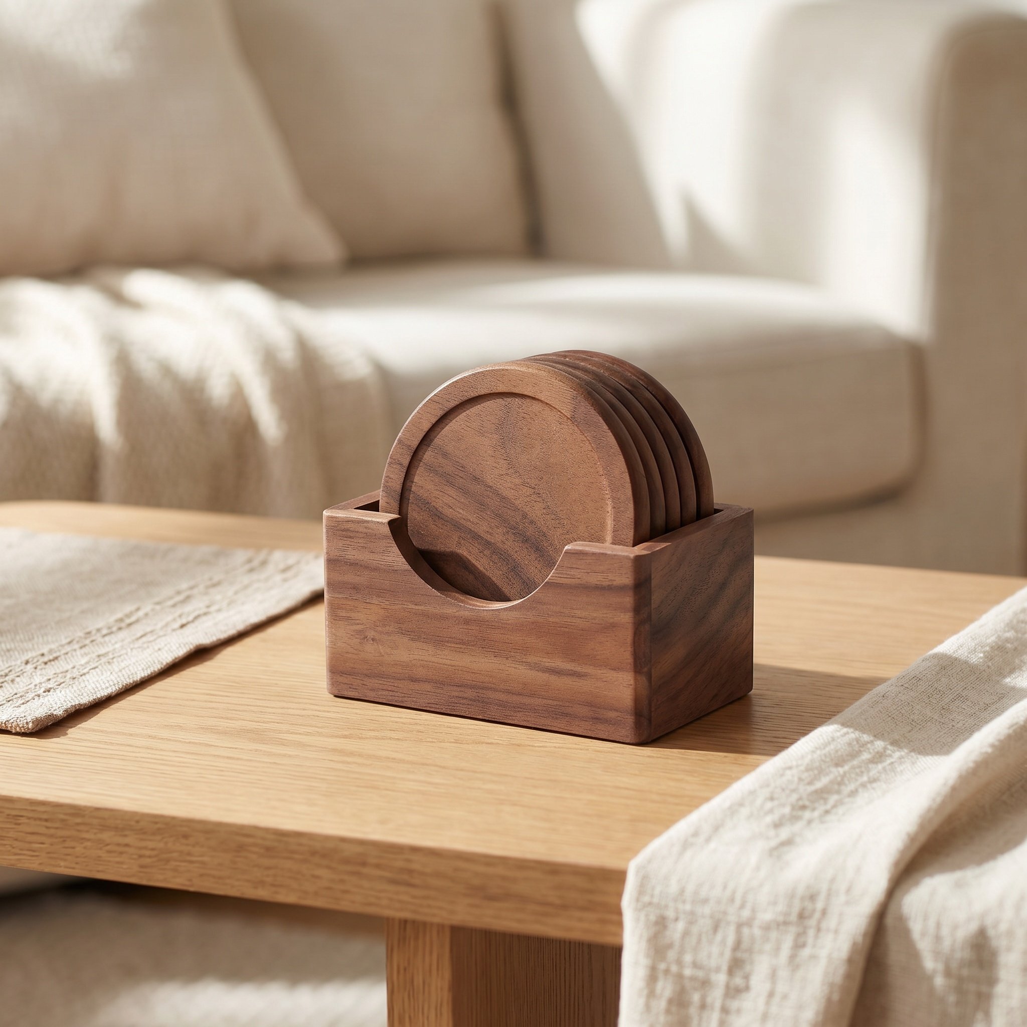 6-delige ronde houten onderzet - Home Bar Set recensie en prijs