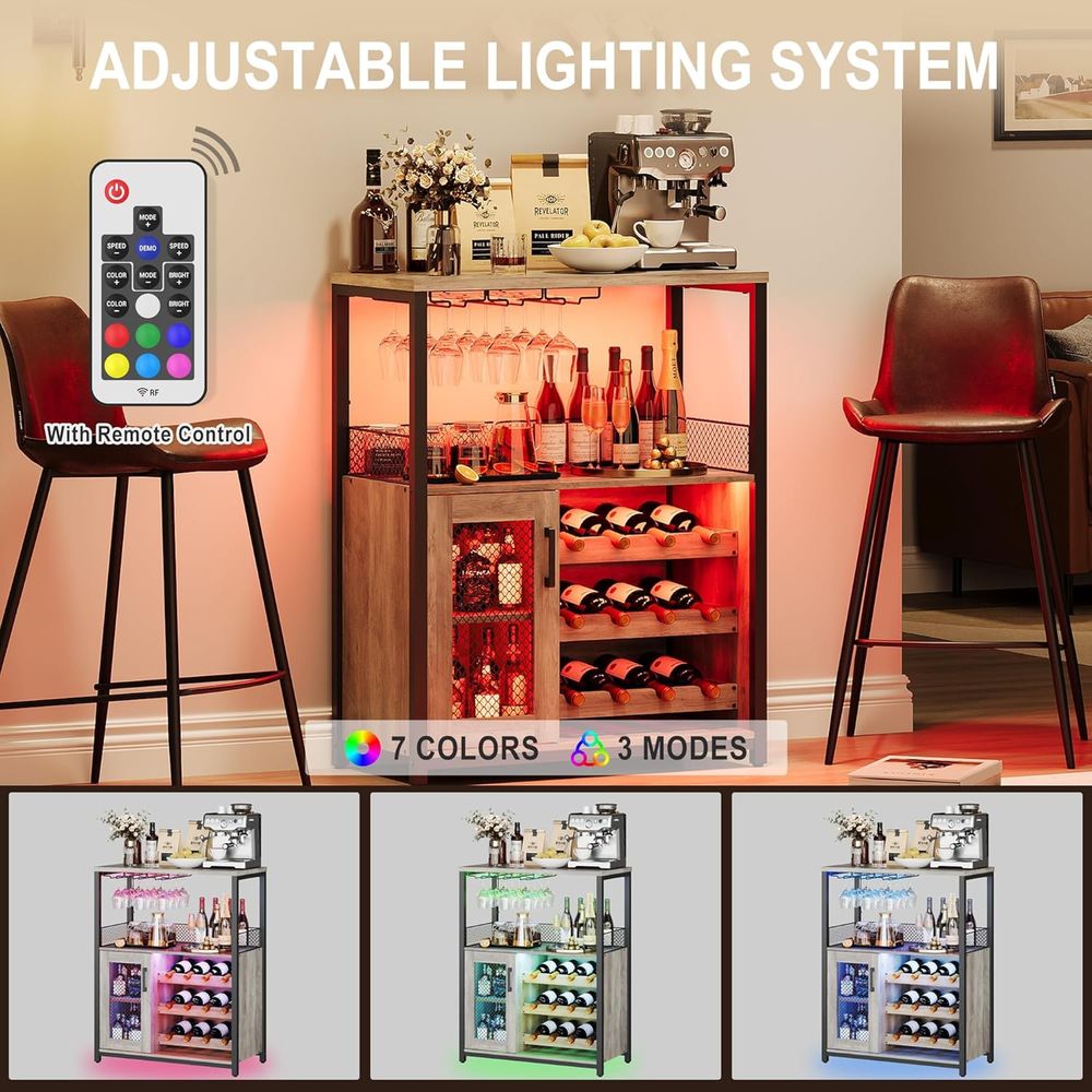Industriële LED-verlichte wijn - Home Bar And Cabinet recensie en prijs