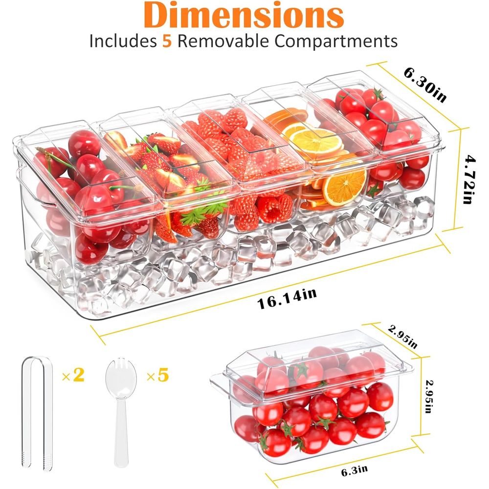 Kruidenbakje, gekoelde serveer - Garnish Tray Set recensie en prijs