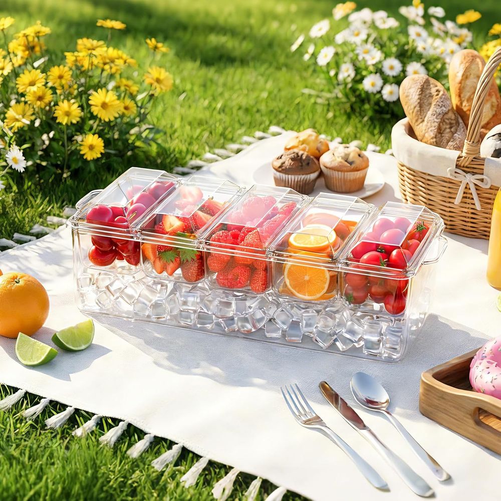 Kruidenbakje, gekoelde serveer - Garnish Tray Set recensie en prijs