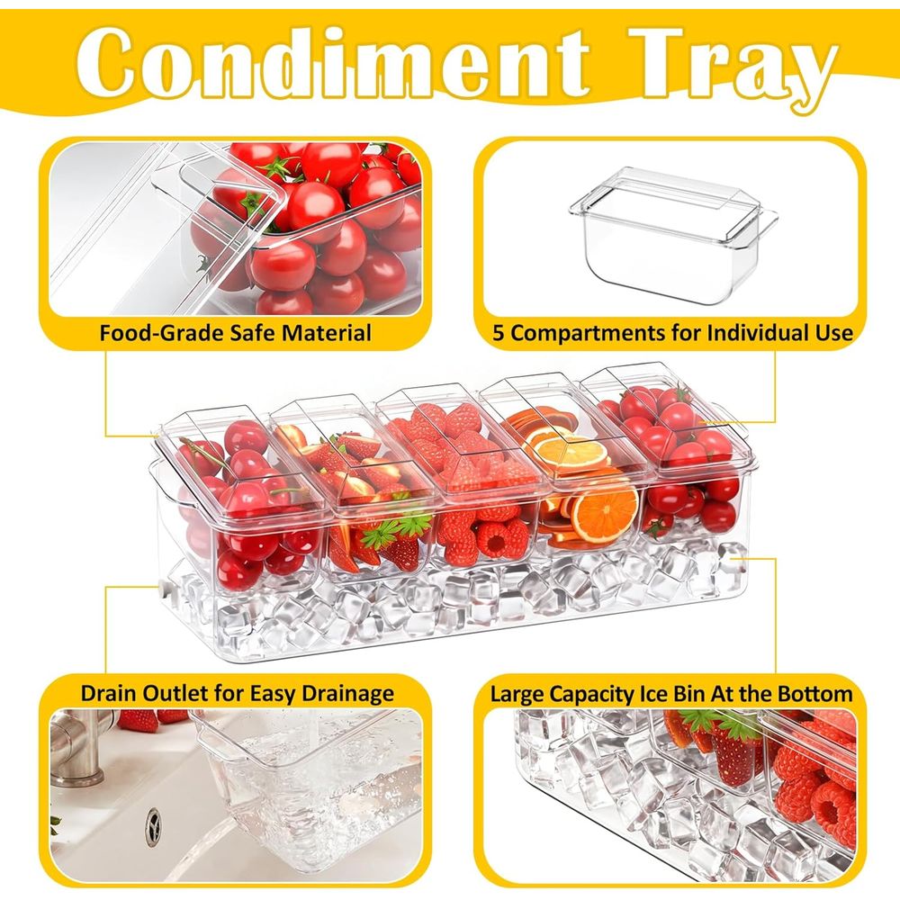 Kruidenbakje, gekoelde serveer - Garnish Tray Set recensie en prijs