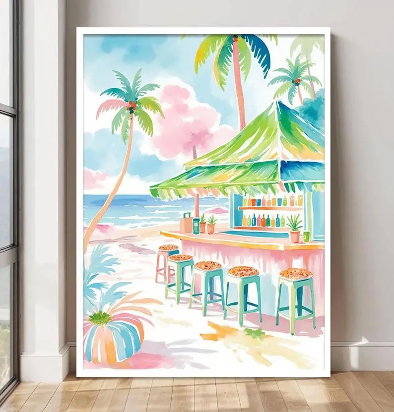 Boho tropische aquarel wanddec - Home Bar Set recensie en prijs