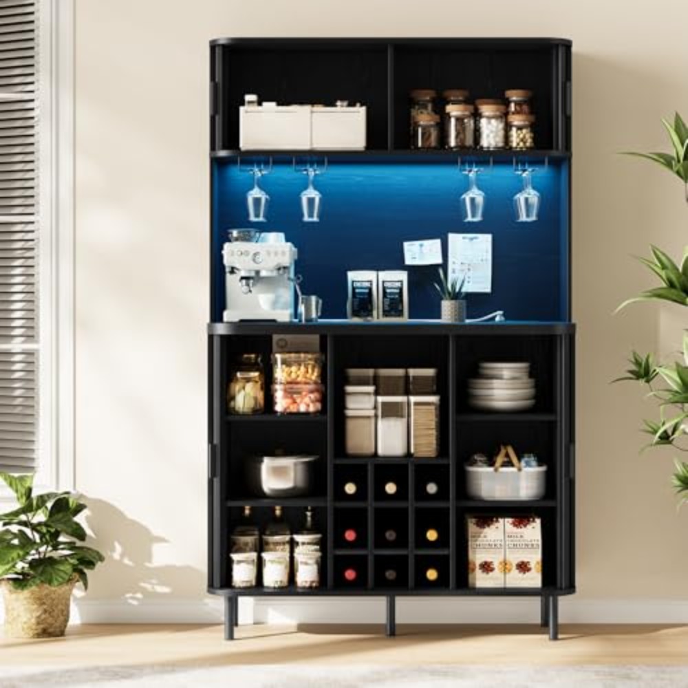 71 inch hoge, gegroefde wijnba - Home Bar And Cabinet recensie en prijs